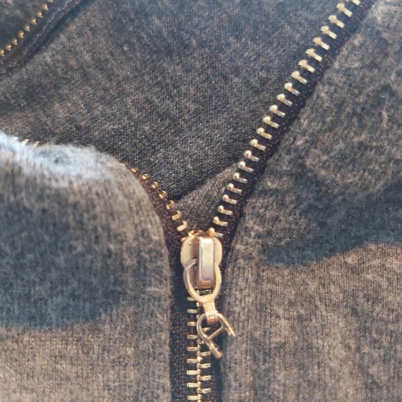 Asymmetrical Grey Sweater w Zipper and Hood - Picture 3 of 4